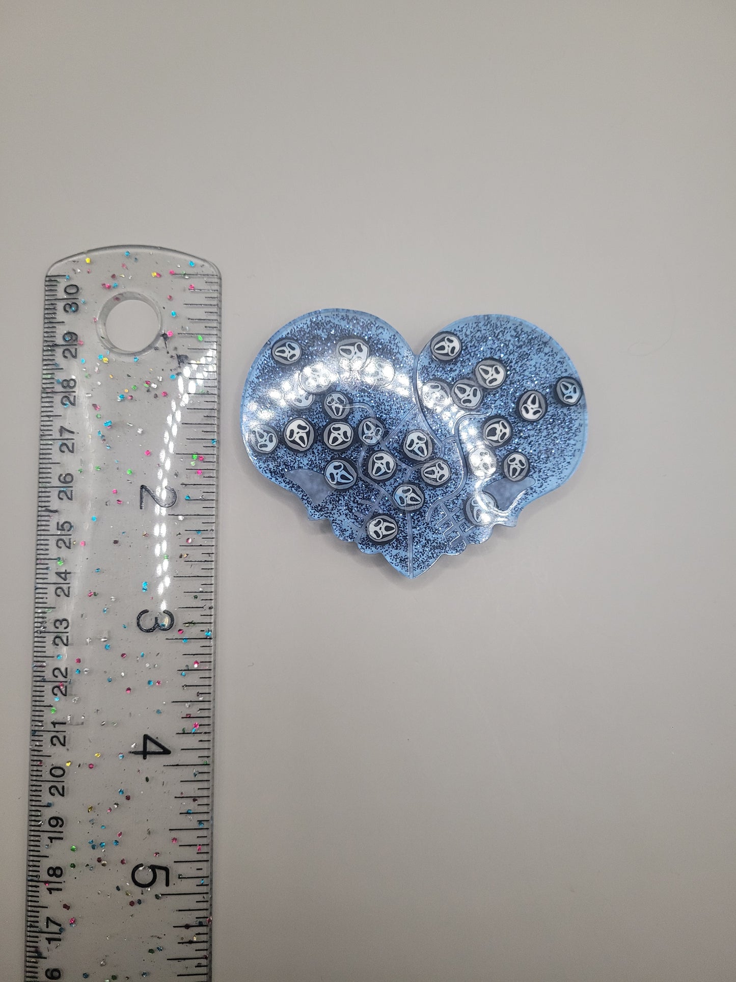 Skeleton Heart Badge Face
