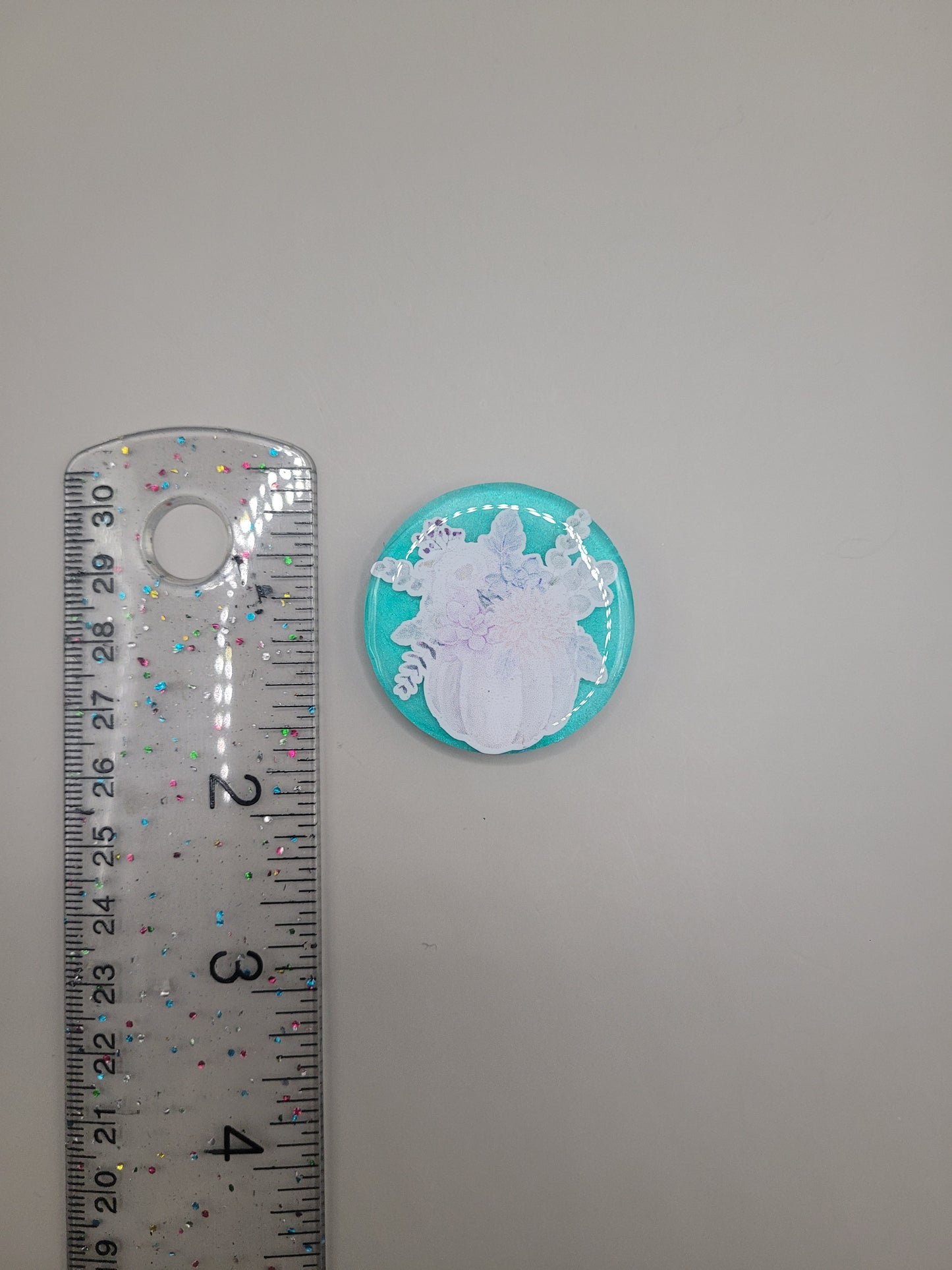 Teal Pumpkin Badge Face