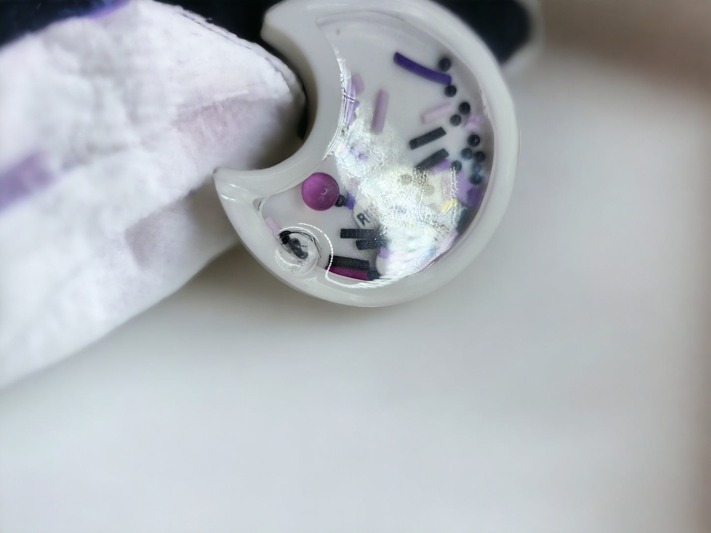 White Moon Mini Quiet Rattle