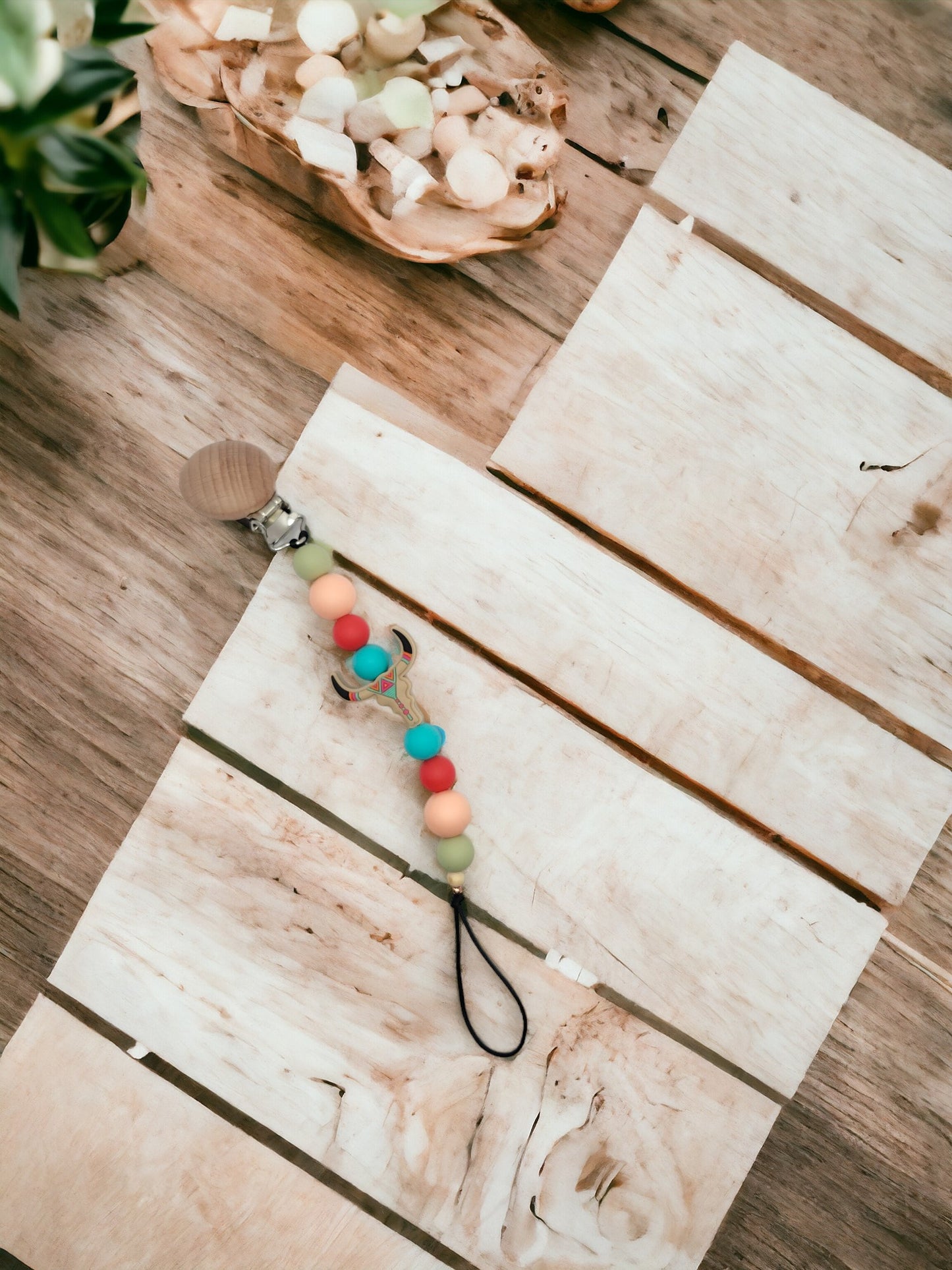 Focal Bead Pacifier Clip