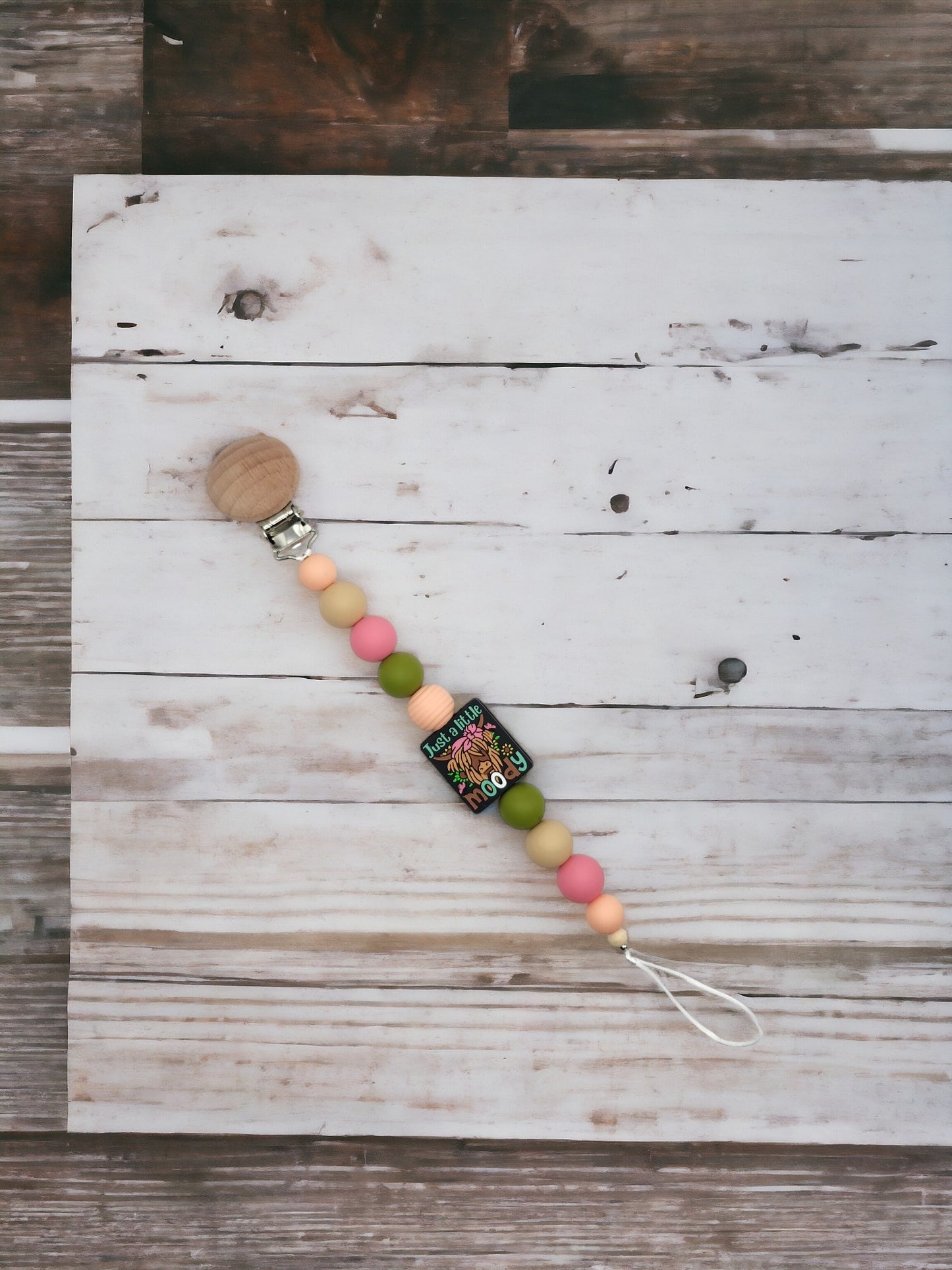 Focal Bead Pacifier Clip