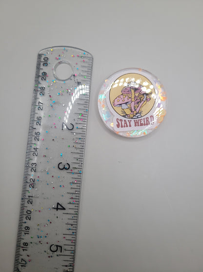 Stay Weird Badge Face