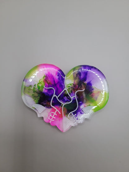 Skeleton Heart Badge Face