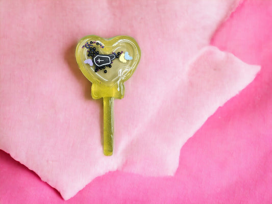Yellow Heart Mini Quiet Rattle